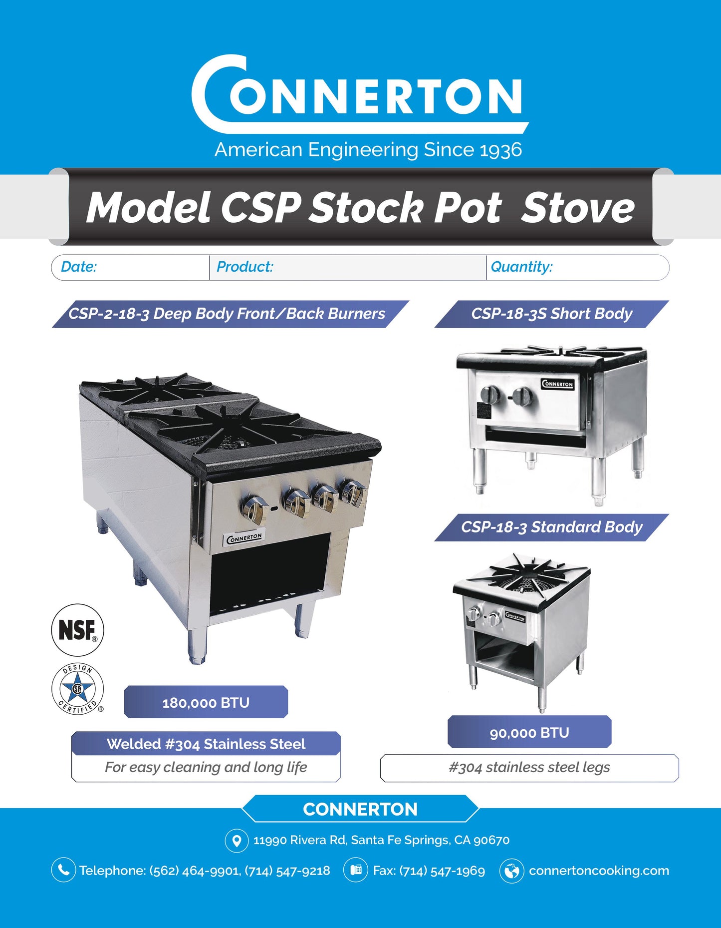 Connerton CSP-2-18 Stock Pot Stove