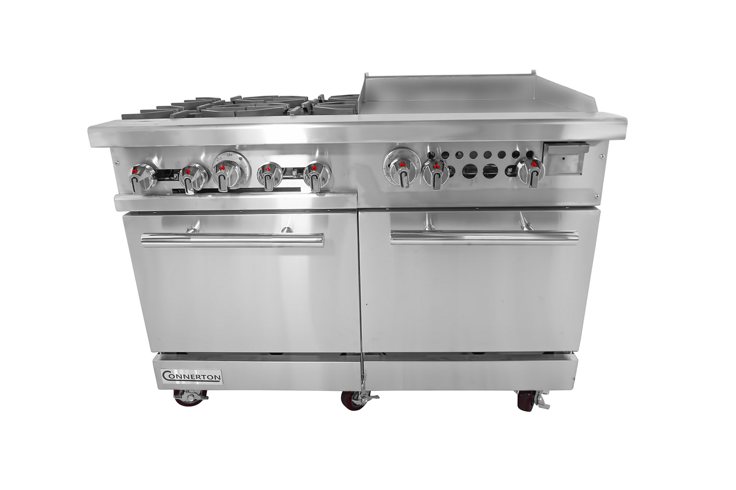 CONNERTON - CN48-2OV Series,48" Restaurant Gas Range with 8 open Burners & 2 OVENS