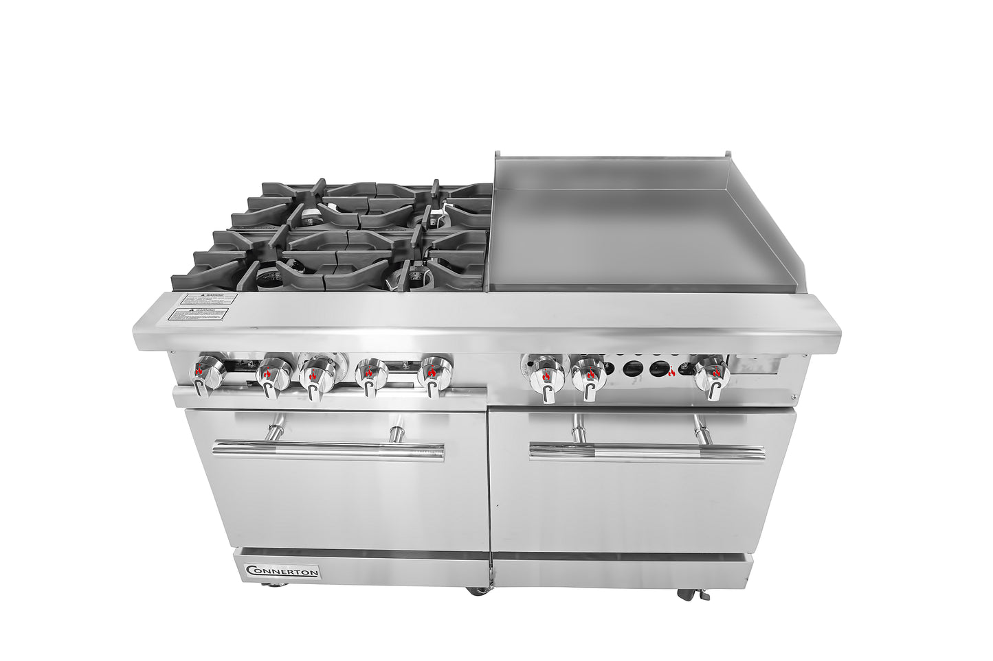 CONNERTON - CN48-2OV Series,48" Restaurant Gas Range with 8 open Burners & 2 OVENS