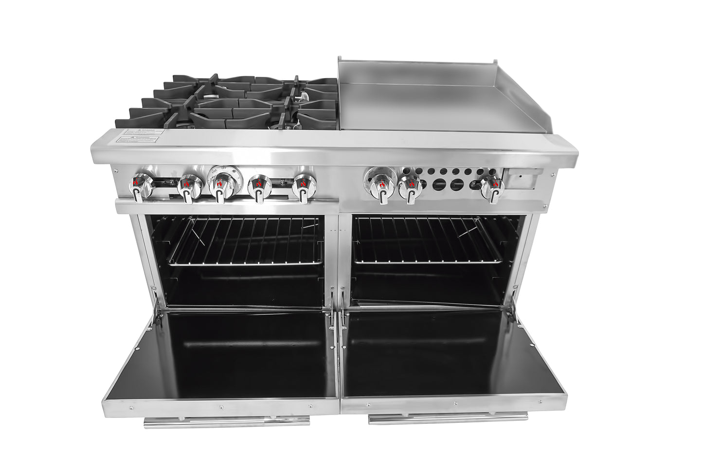 CONNERTON - CN48-2OV Series,48" Restaurant Gas Range with 8 open Burners & 2 OVENS