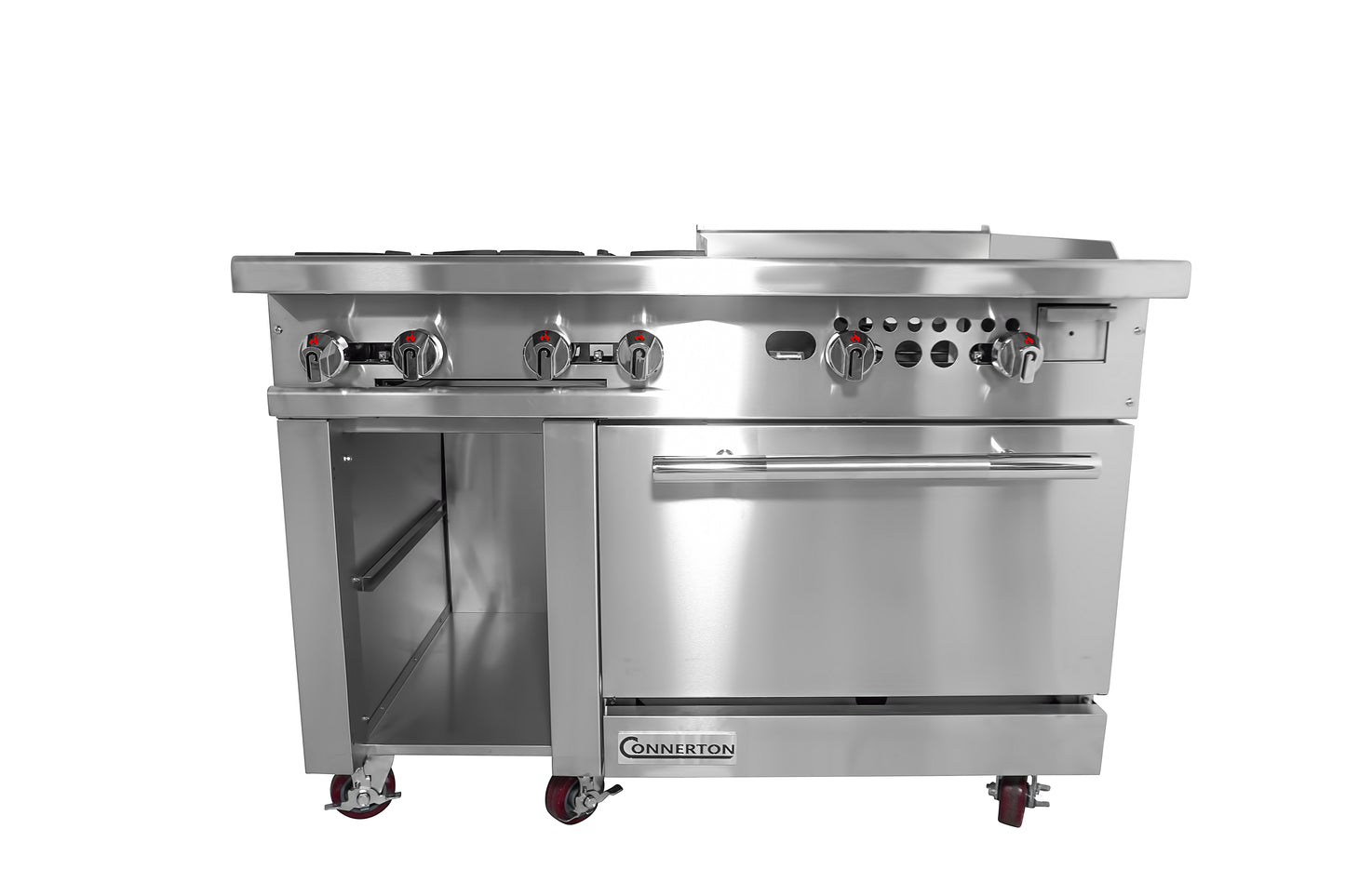 CONNERTON - CN48 Series, 48" Restaurant gas Range with 8 open Burners & 1 OVEN