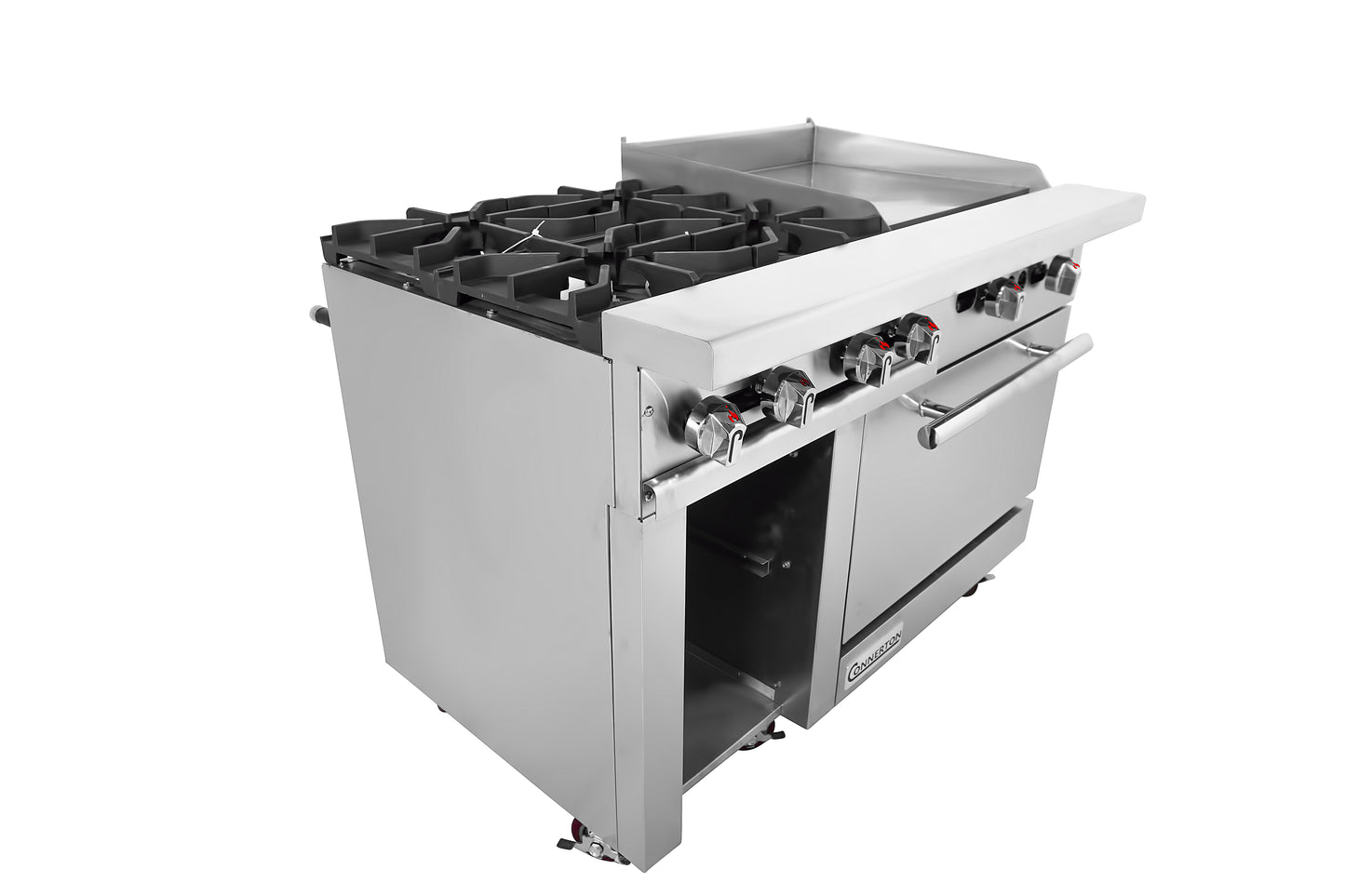 CONNERTON - CN48 Series, 48" Restaurant gas Range with 8 open Burners & 1 OVEN