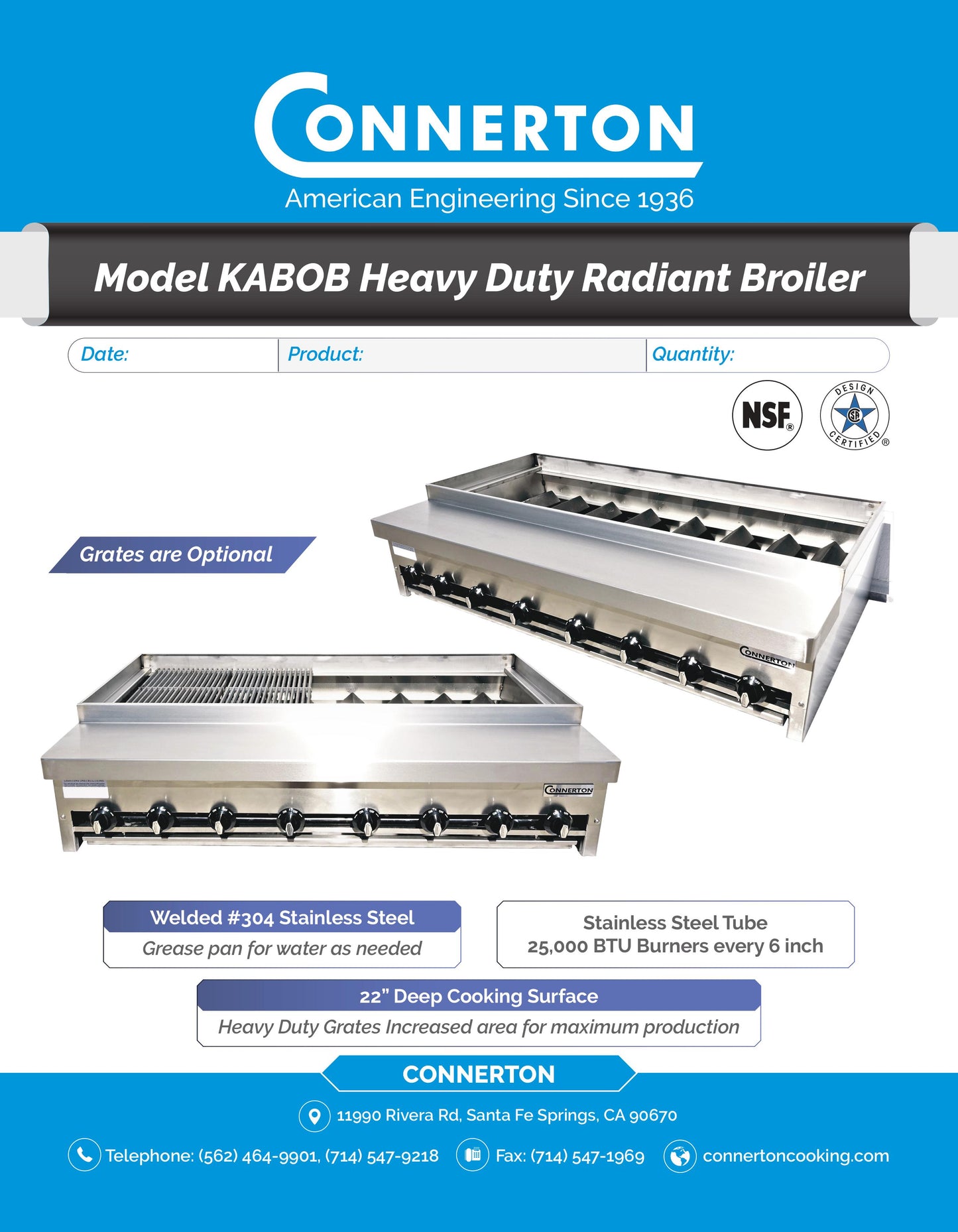 Connerton KABOB-30 Heavy Duty Radiant Broiler