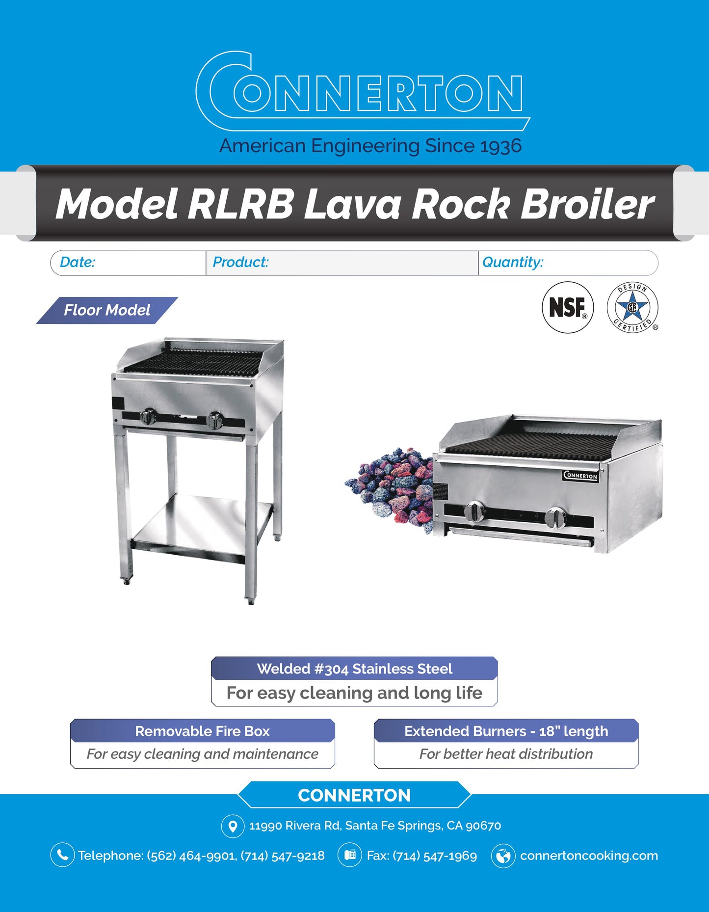 Connerton RLRB-23-12L Lava Rock Broiler